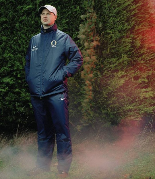 "Oh, hi. Coach Carl Marshall here. Just casually standing around while the mists dance around my divine form. Standard Sunday practice, really."