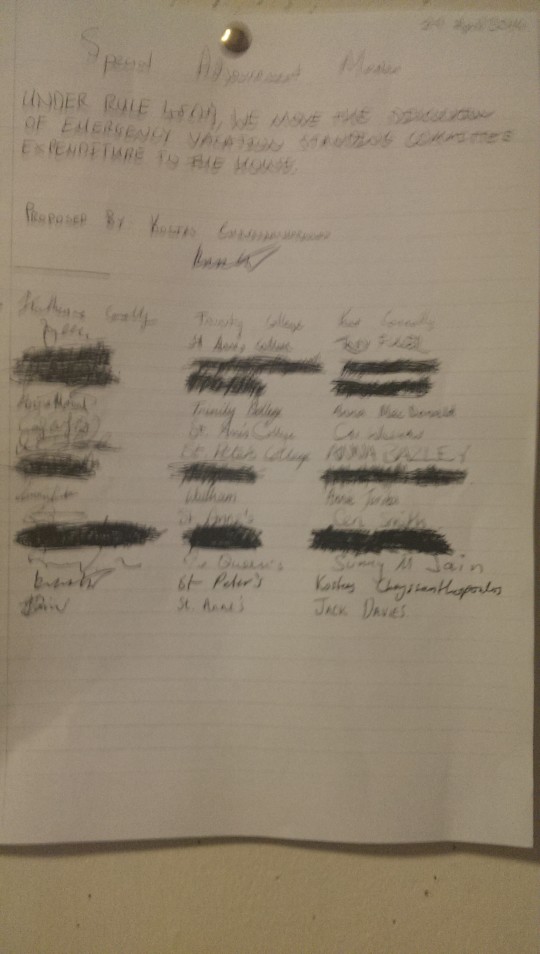 A copy of the Special Adjournment Motion that