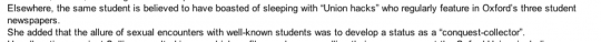 A screen shot of the OxStu article