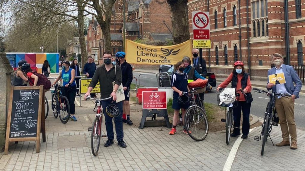Image showing protestors with bicycles