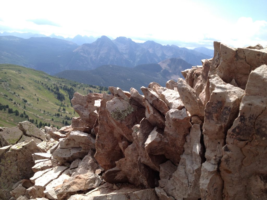 Tricky Trek down from near the top of Engineer Mountain. July 2012.