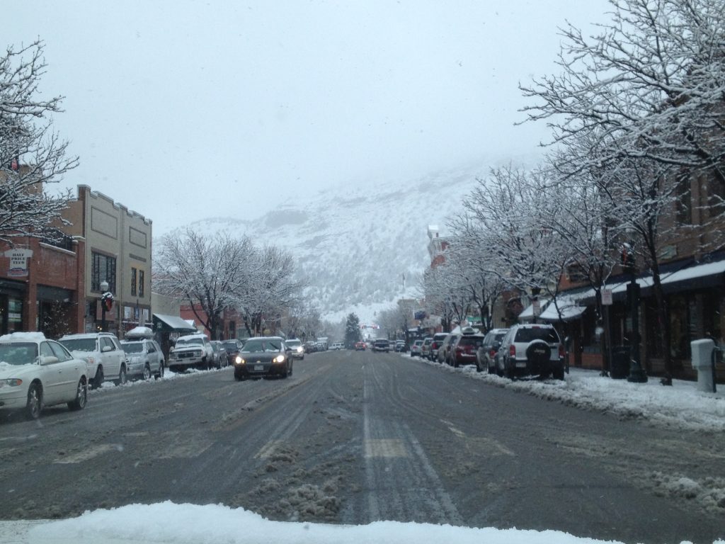 Winter snowfall on Main Street. December 2012.