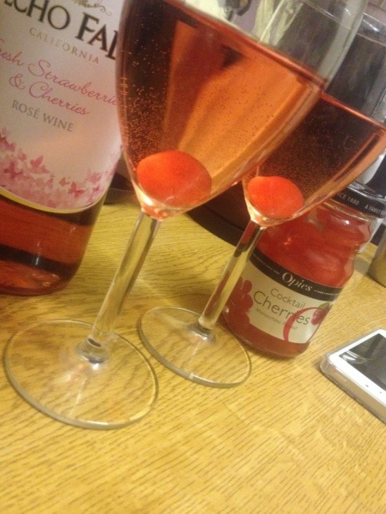 Jar of cherries added a "je nais se qoui" to the evening