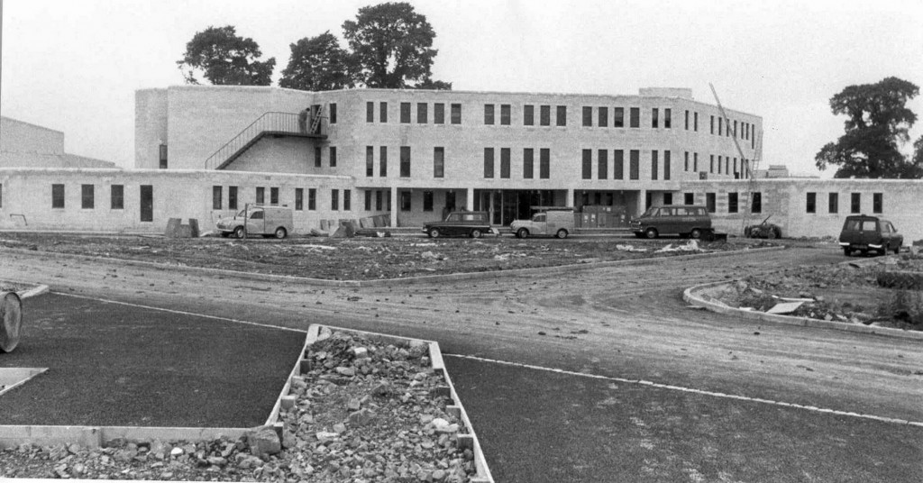Senate House under construction, sans protesters.