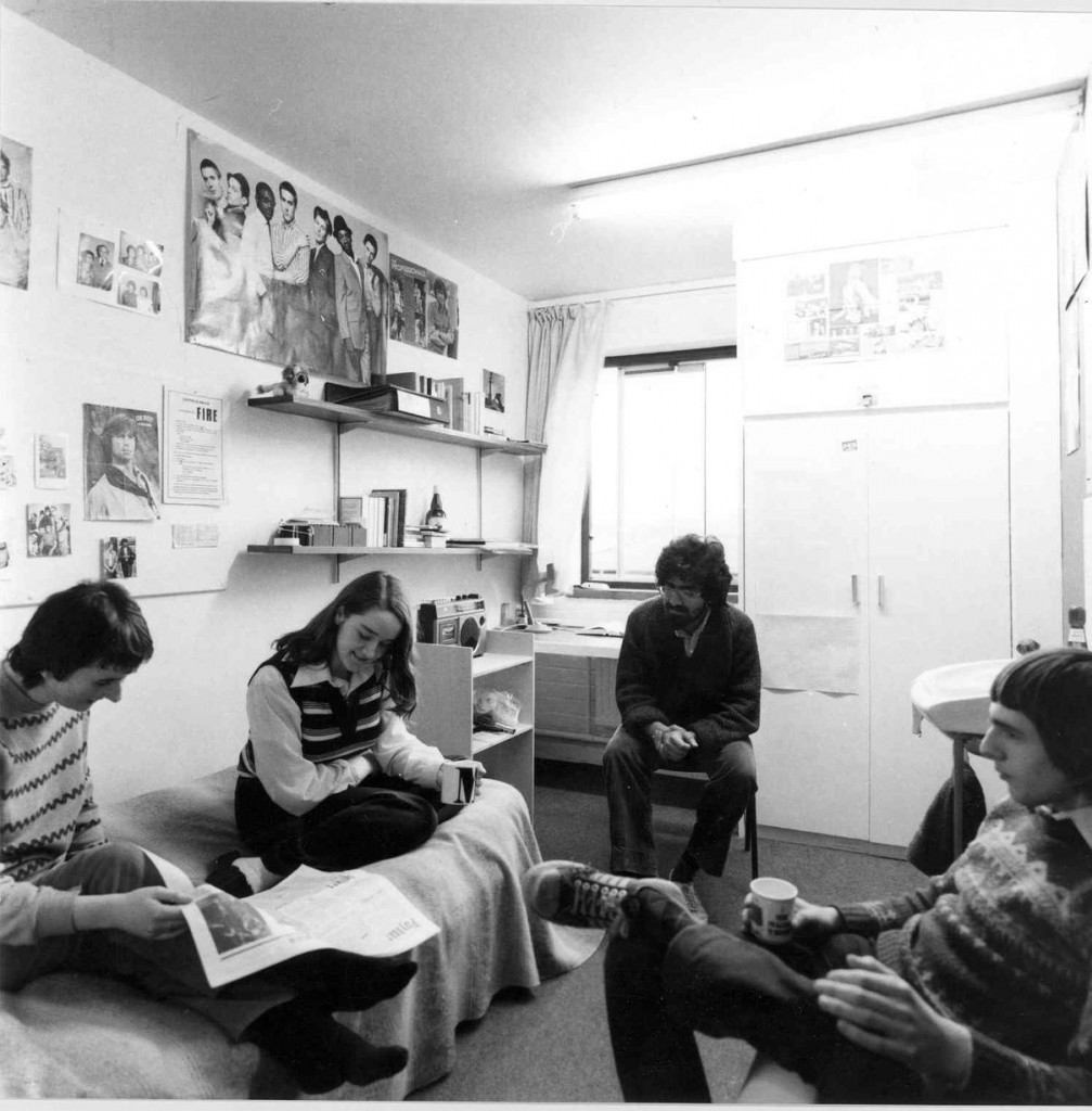 80s student bedroom
