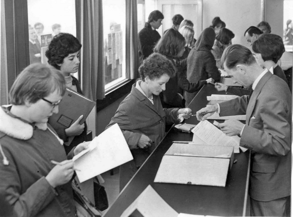The first Warwick University students enrolling in 1965