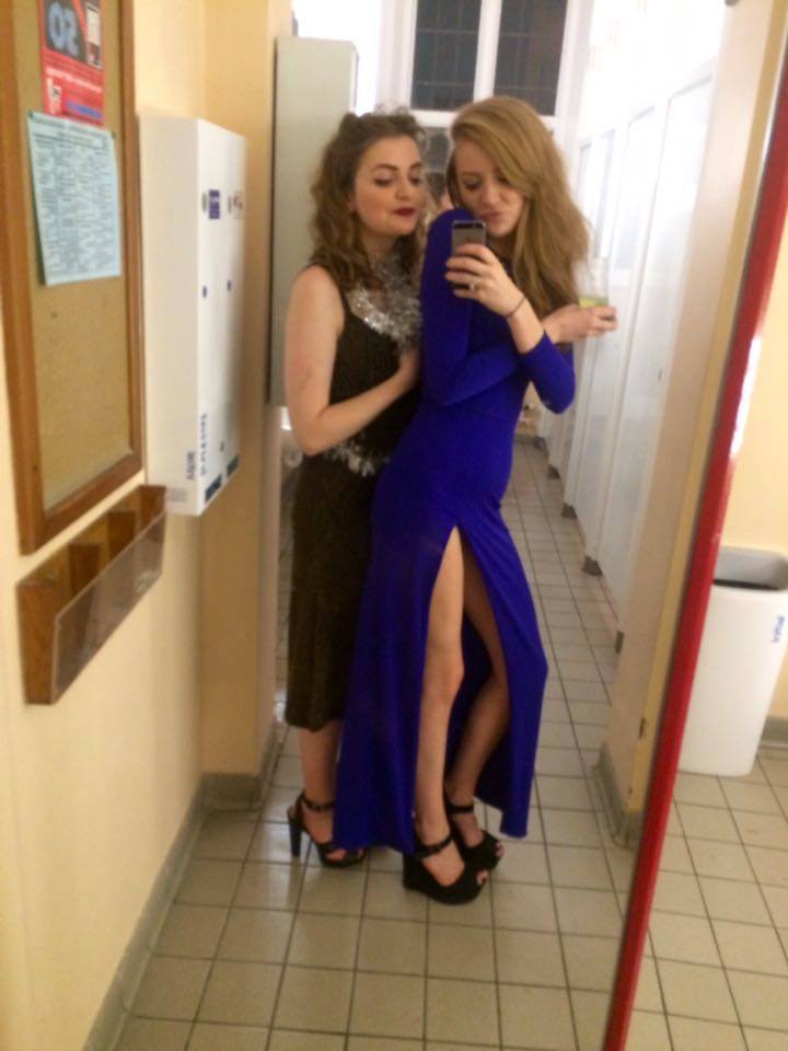 Ceylon, right, opted for a blue dress