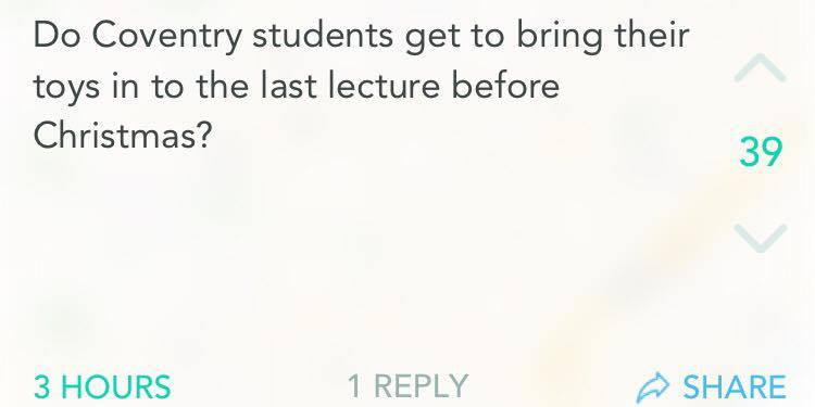 The Coventry Uni jokes are definitely getting old now