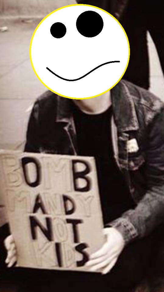 The protester with his board (face blurred for anonymity)