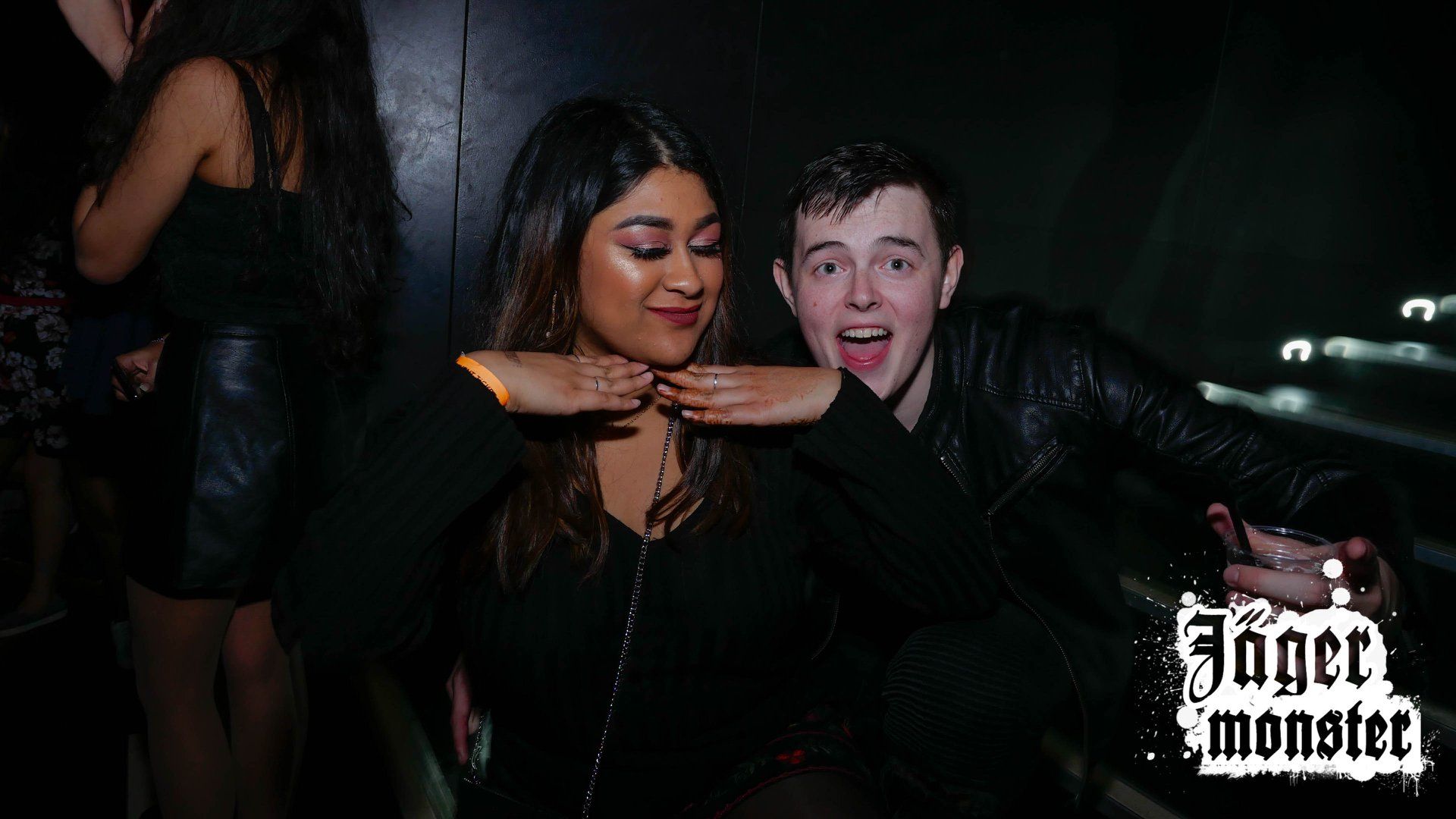 Image may contain: Smile, Portrait, Face, Make Out, Night Life, Night Club, Club, Poster, Person, People, Human