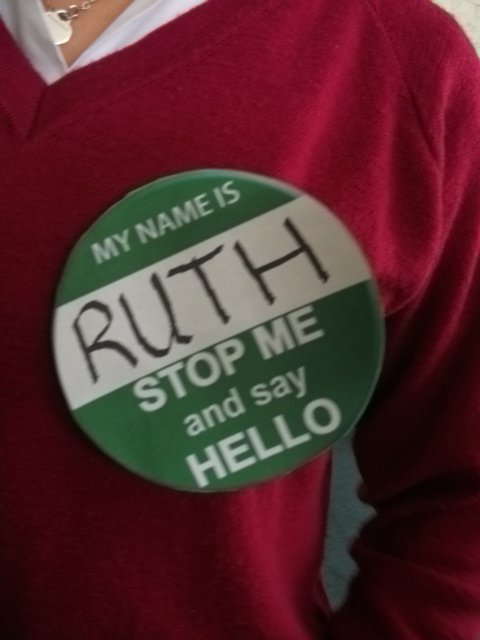 I made my friend this badge so she made friends at her new school. How is that not caring?