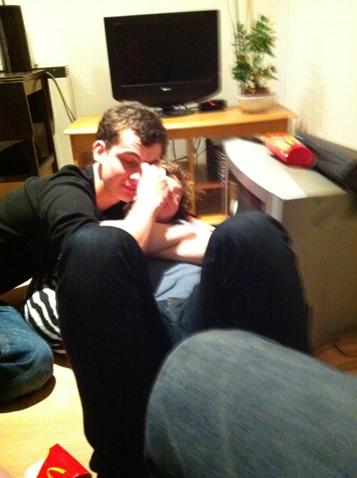 Standard Saturday huddled on the floor