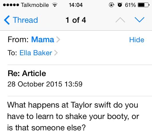 Even my mum doesn't know what to expect.