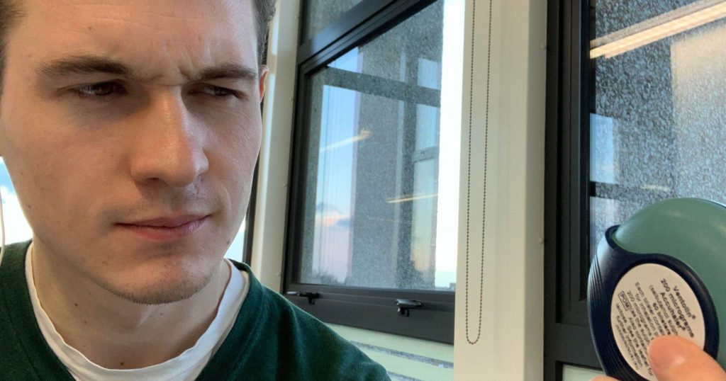 Image may contain: Door, Window, Face, Home Decor, Person, Human