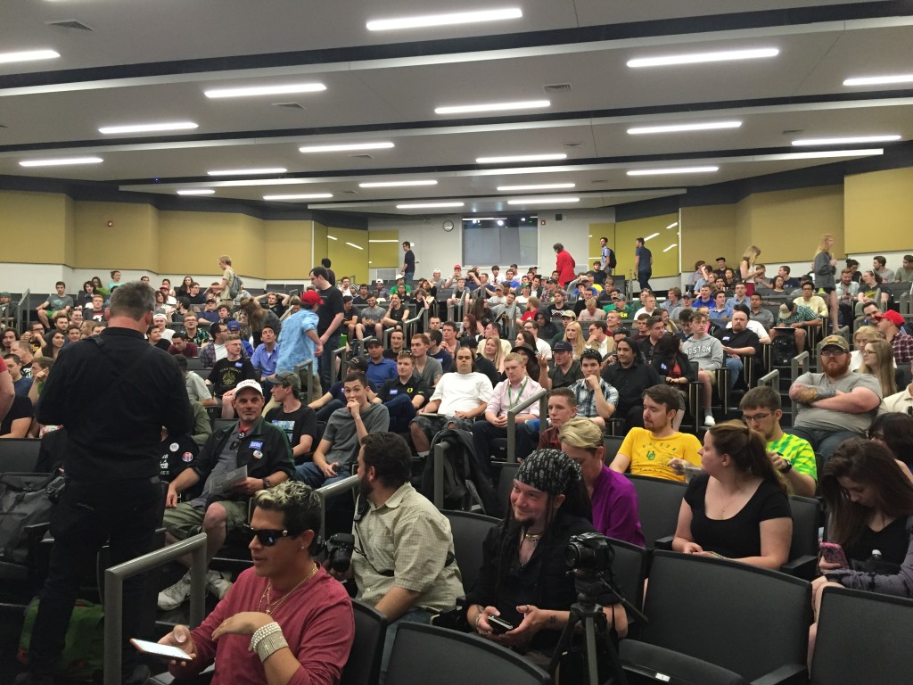 Milo Yiannopoulos at Oregon before giving his tour