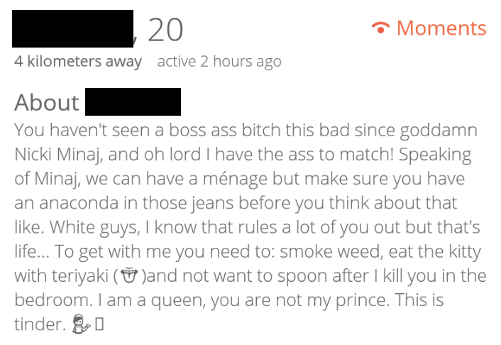 Bonus points for the cunnilingus emoji though