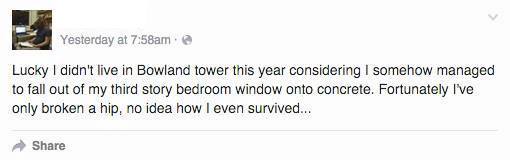 Here is a status update from his Facebook wall (He prefers not to be named).