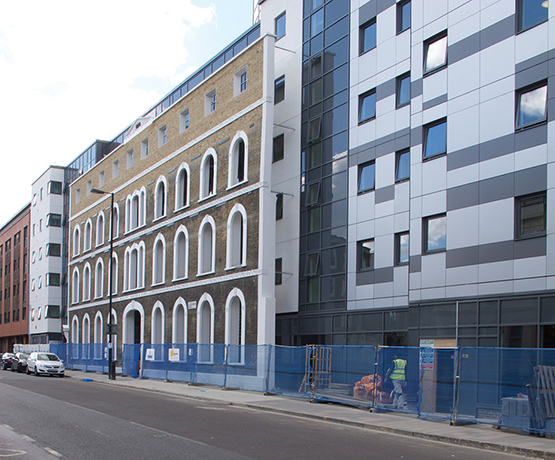 Like a sore thumb ... New Hall's false front