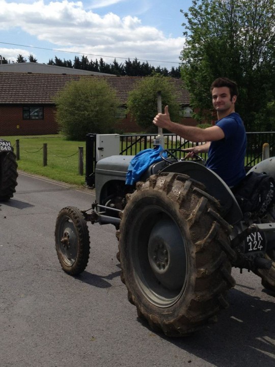 Did I mention he drives tractors, cos he drives tractors