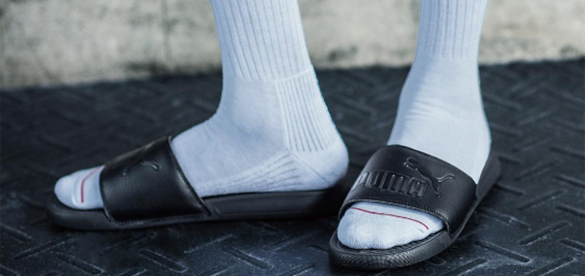 Please can we all just agree to stop wearing pool sliders now? Socks with high heels (and they're making a comeback again
