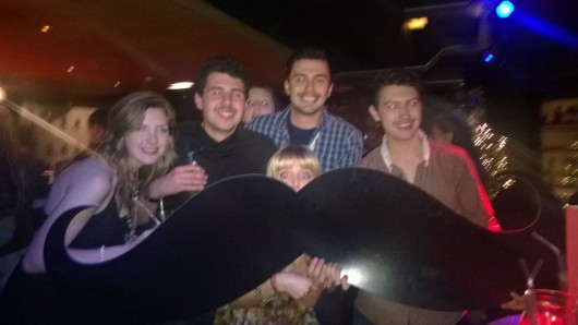 Ryan (second from left) was confronted on a Movember social #moustacheenvy