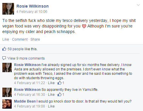Rosie's post to the 'University of Sheffield Firmers 2014' page
