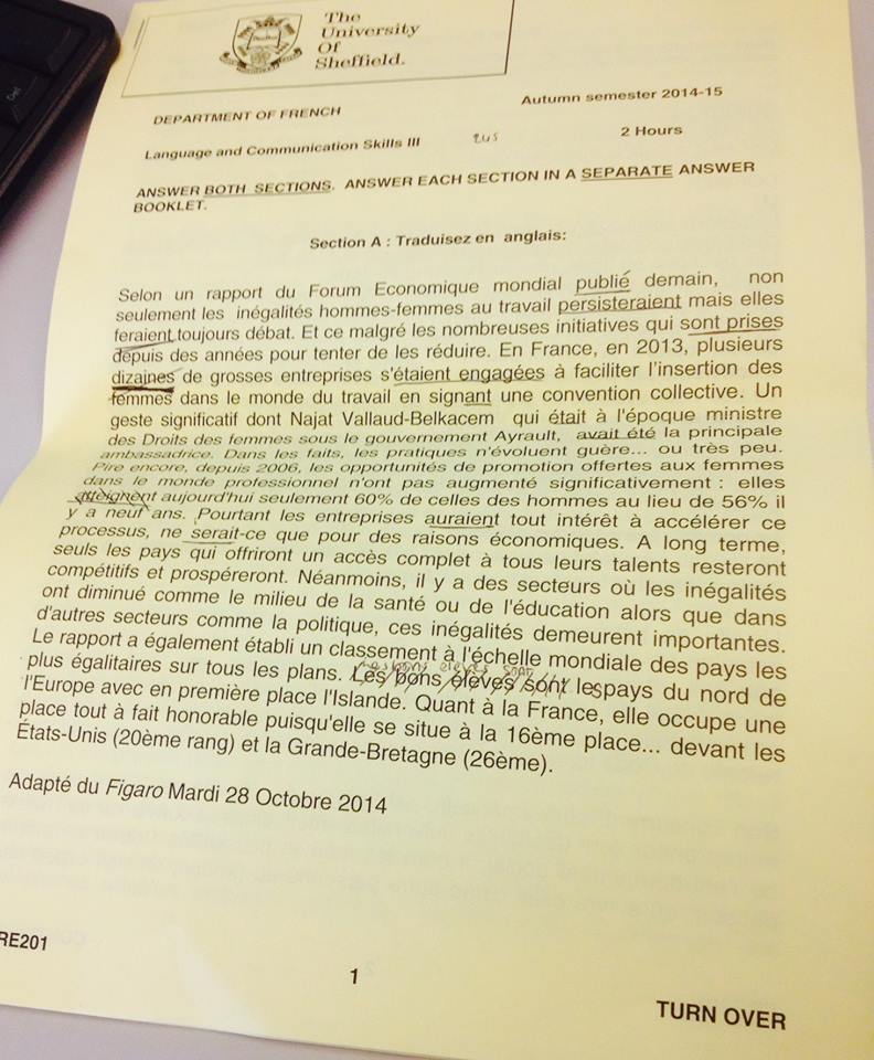 The exam paper