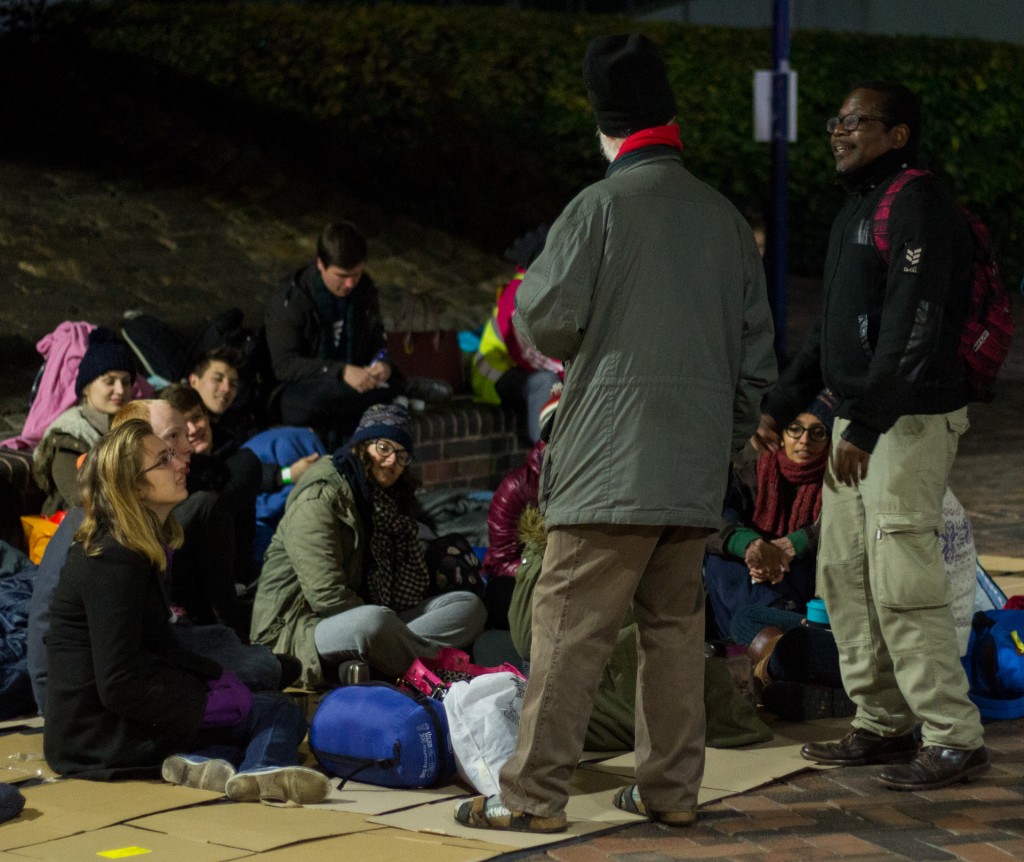 Assist's Robert Spooner and Victor Mujakachi spoke to participants at the start of the night.