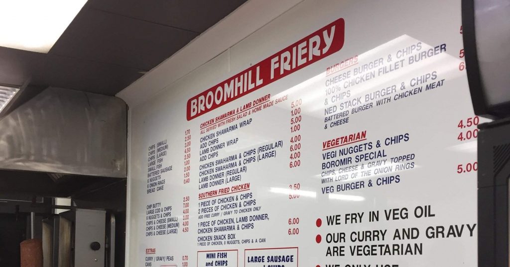 Broomhill Friery has had a makeover and everything is now cheaper