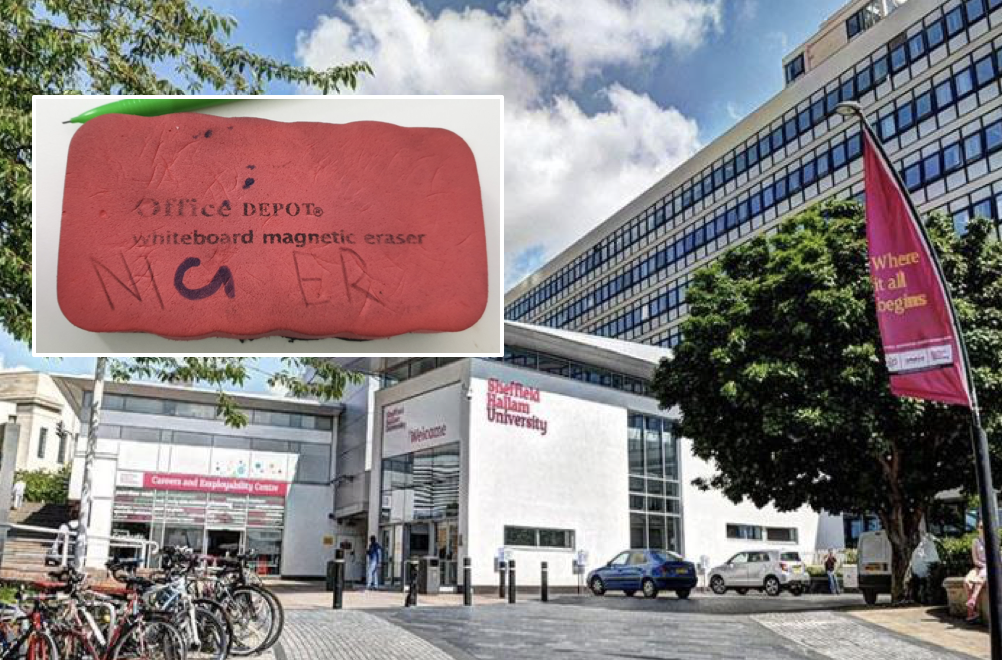 Black Hallam lecturer finds whiteboard rubber scrawled with 'n****r'