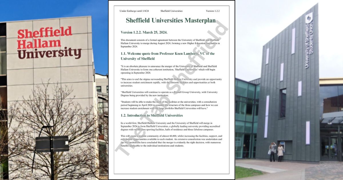 University of Sheffield and Sheffield Hallam University to merge from September 2024 - Vimarsana News