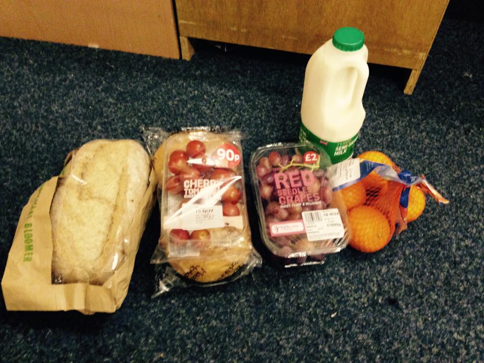Your student diet: impress them with fruit, a wholegrain bloomer and some milk. 