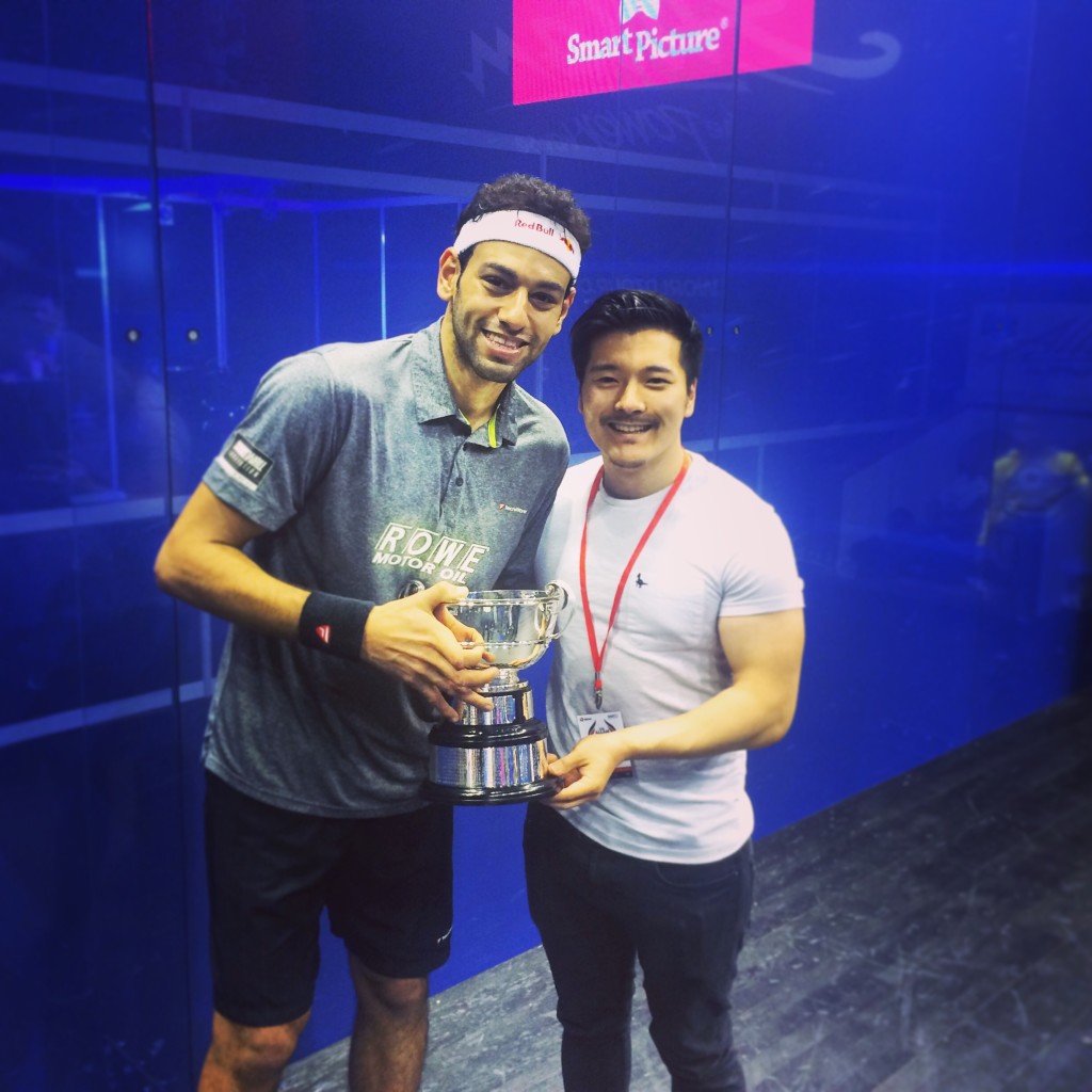Holding the trophy with Mohamed Elshorbagy, absolute gentleman