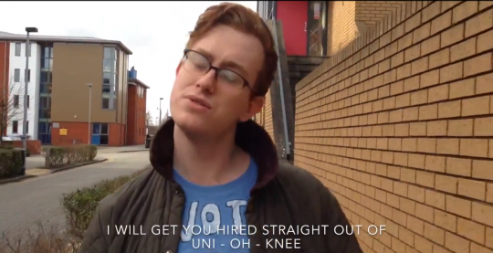 Marcus' campaign video: uni-oh-knee screenshot