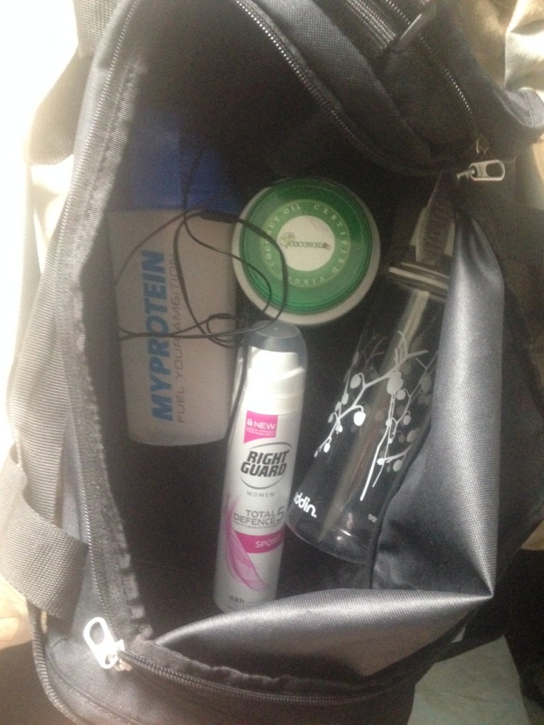 Off to the gym (with antiperspirant just in case)