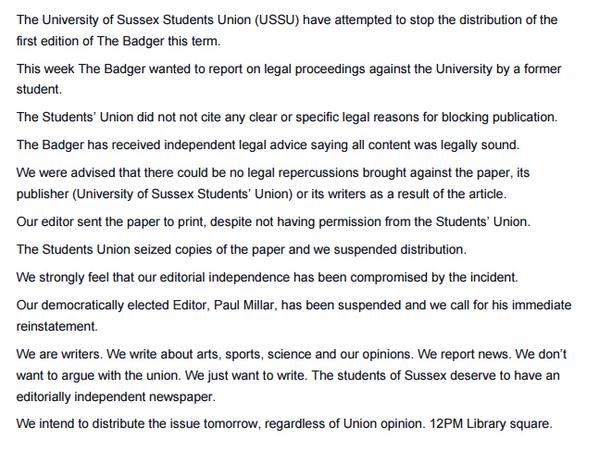 badgerstatement