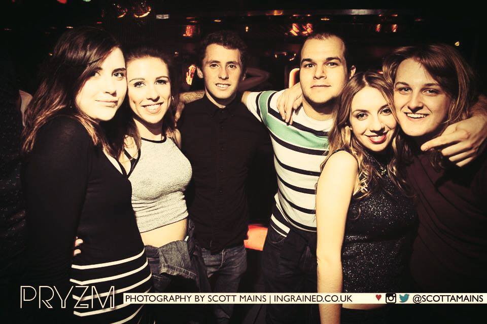 Me out with friends; none of whom are my flatmates.