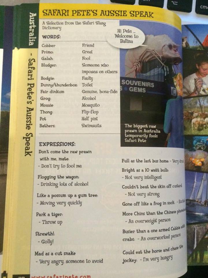 Typical Aussie slang