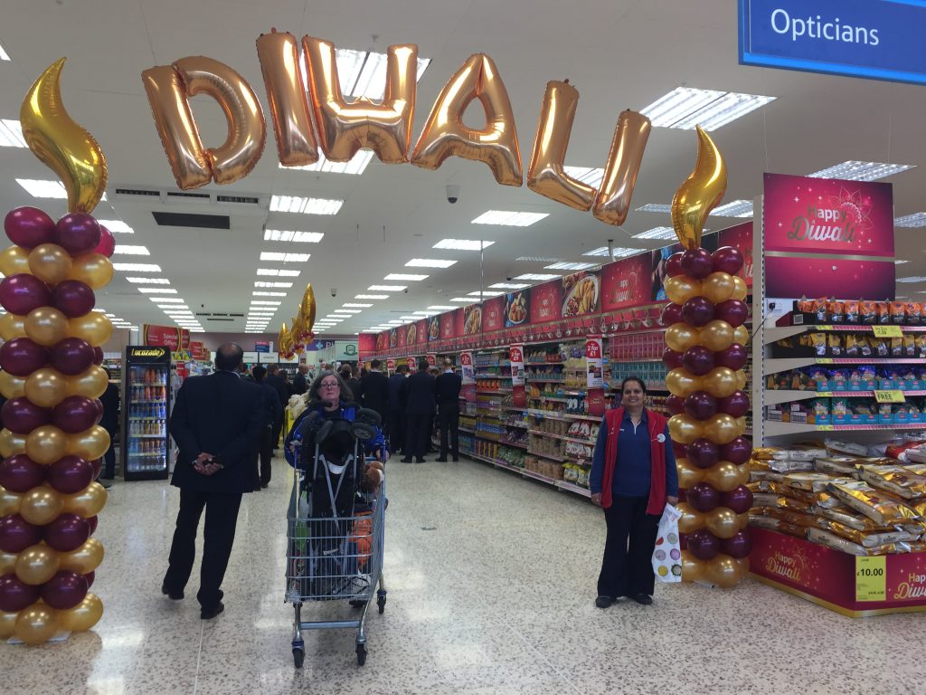 Diwali in-store (https://www.tescoplc.com/tesco-and-society/latest-updates/2015/tesco-celebrates-diwali/)