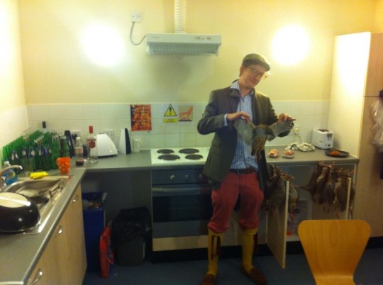 A kind hearted Tory brandishes his personal offering to the local foodbank
