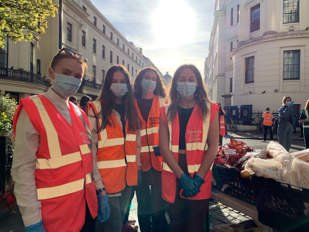 Kings Students volunteering with Charity Begins @ Home
