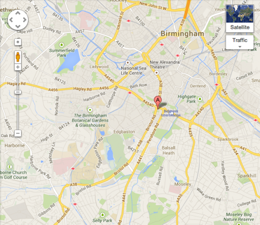 Google maps showing the location of Opal 1, 2.5 miles from campus.