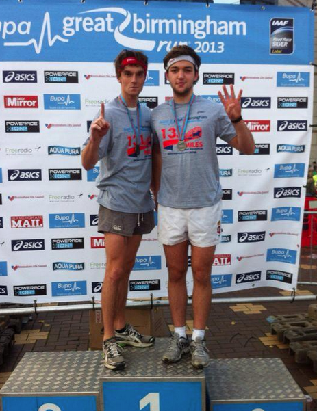 Robbie Tuffley and Tommy Walters Times: 2hrs 17mins (Robbie) 1hr 28mins (Tommy) Running for: Birmingham Marrow group
