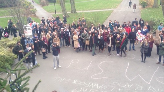 The protesters in force.
