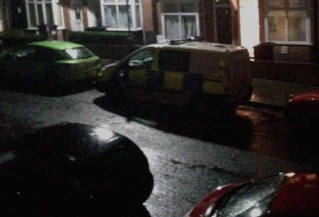 Police arrive at the scene