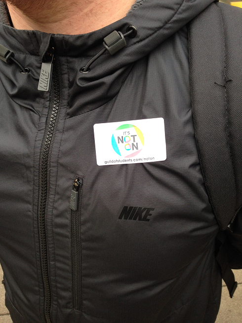The Campaign made their own 'Not On' Stickers.