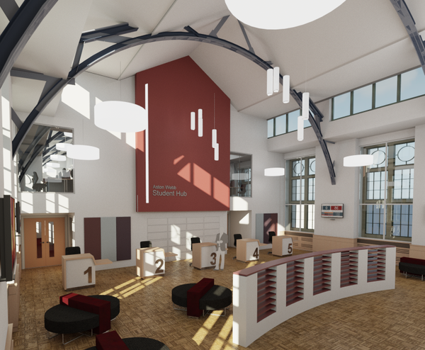 The brand new interior of the Student Hub