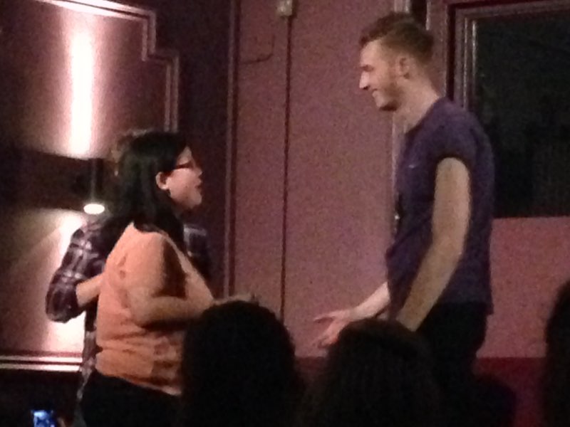 Blindfolds off and match revealed! (photo courtesy of Sam)
