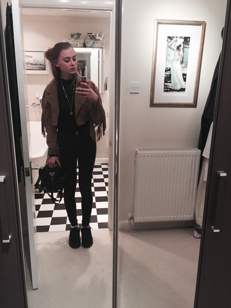fringe jacket - the perfect cover up.