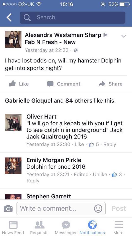 Dolphin is a regular at Sports Night